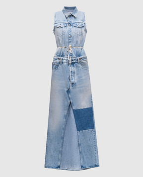 Maison Margiela MM6 Голубое джинсовое платье макси двойной конструкции S62DG0046M30018