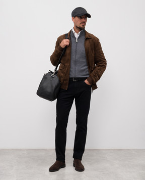 Cashmere&Whiskey Сірий кардиган з вовни мериноса 97396