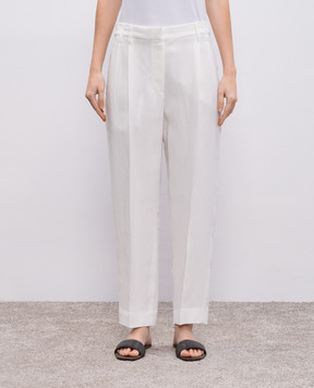 Brunello Cucinelli Білі штани з льоном MH126P8292