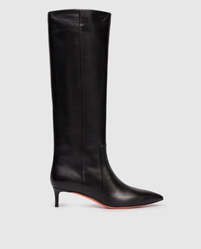 Santoni Чорні шкіряні чоботи WSLQ71756HI2NHPE