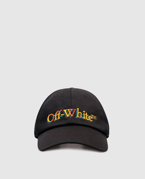 Off-White Черная кепка с контрастной вышивкой логотипа OMLA049S25FAB003