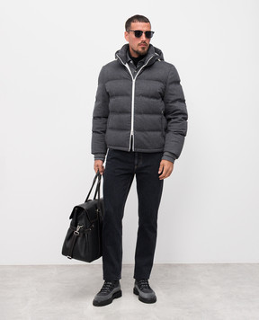 Brunello Cucinelli Серая пуховая куртка из шерсти MQ4631826