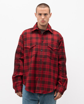 Vetements Червона сорочка з вовни в клітинку UH76SH900BRm
