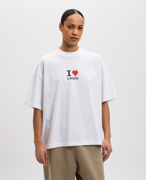 Vetements Біла футболка з принтом напису UA66TR695W