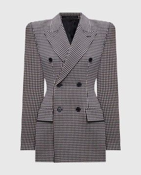 Balenciaga двубортный жакет из шерсти в узор. 794461TST06
