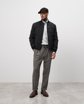 Brunello Cucinelli Штани кольору хакі з вовни M038PE1710