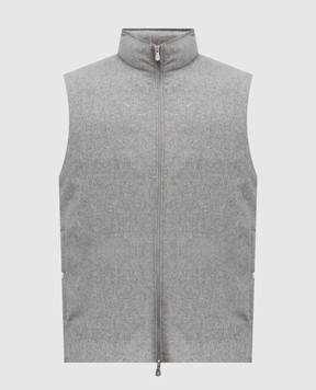 Brunello Cucinelli Серый пуховый жилет из шерсти MM4701776