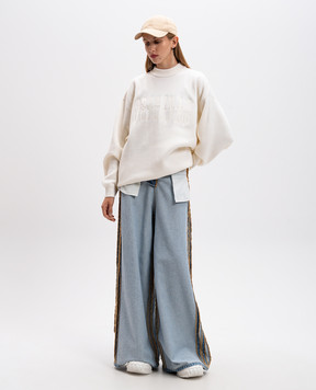 Vetements Белый свитер из шерсти мериноса с вышивкой логотипа. UA65KN300W