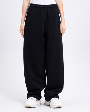 Vetements Чорні спортивні штани з вишивкою логотипа UH76SP200B