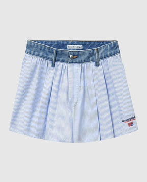 Alexander Wang Голубые шорты в полоску 4WC2254840
