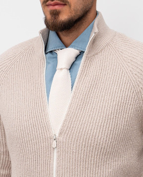 Brunello Cucinelli Бежевый галстук из шелка MM8880018