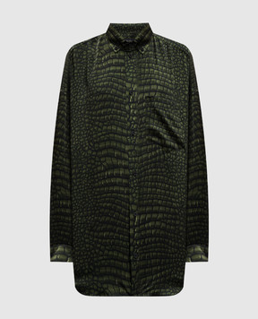 Balenciaga Зеленая блуза Cocoon из шелка 814121TRLC7