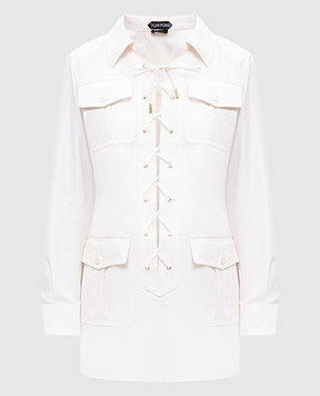 Tom Ford Белая блуза SAFARI с шелком AB3452FAX1215