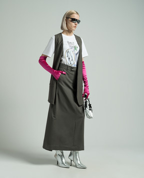 Maison Margiela MM6 Сіра спідниця з вовни S62MI0014M35080