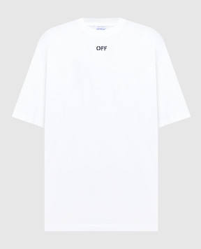 Off-White Белая футболка с вышивкой Off OMAA120S24JER005