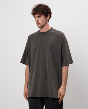 Vetements Сіра футболка з принтом напису UA65TR670Gm
