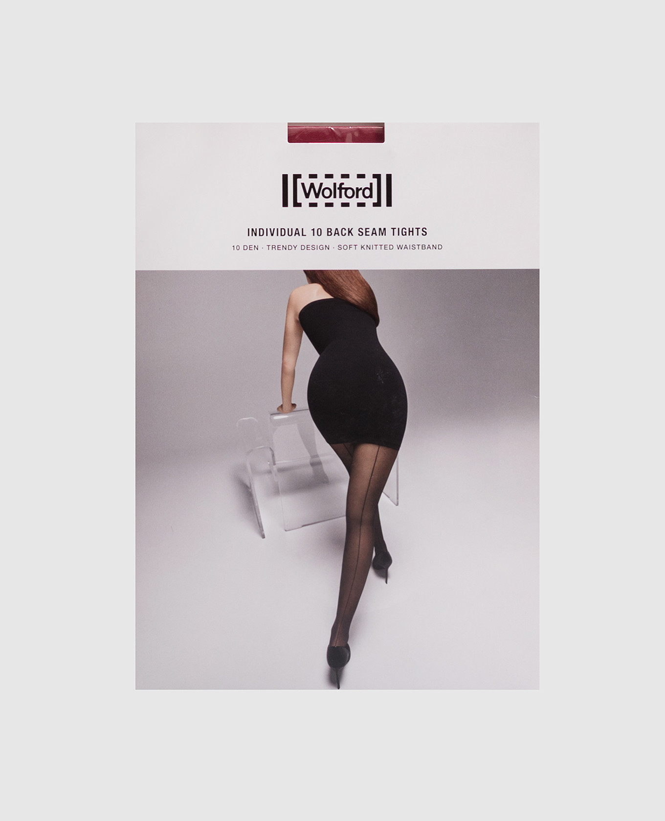 Бордовые колготки Back Seam 10 den