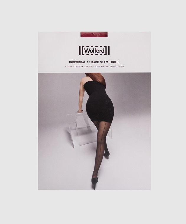 Wolford Бордовые колготки Back Seam 10 den 18563