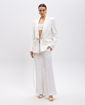 Victoria Beckham Білі штани кльош з вовною 1125WTR006040A