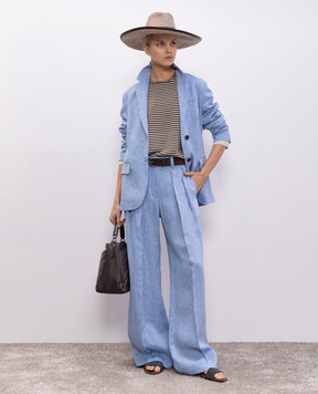 Brunello Cucinelli Бежевый джемпер в полоску M19253610