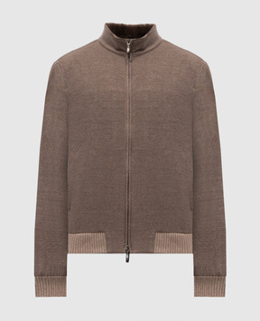 Doriani Cashmere Коричневая куртка из шерсти на меху норки A342GILPELT125N
