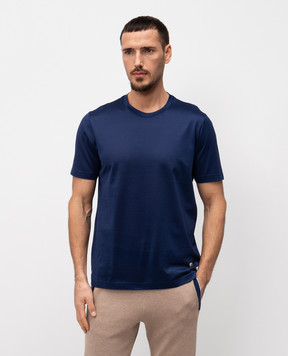 Bertolo Cashmere Синяя футболка с эмблемой 000252001912