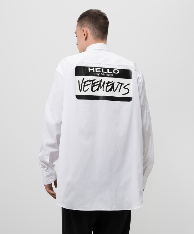 Vetements Белая рубашка с логотипом UA65SH560Wm изображение 4