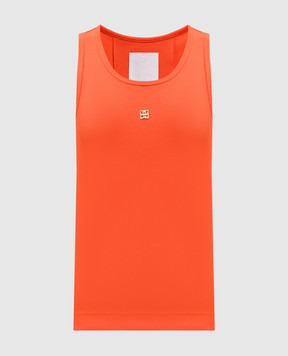 Givenchy Помаранчевий топ в рубчик з емблемою BW70CH3YQS