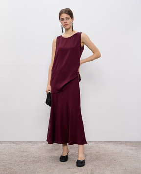 Allude Бордова спідниця із шовку 25584005