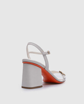 Santoni Белые кожаные босоножки WHVT70836HA2TYLC