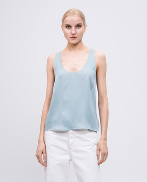 Twinset Блакитний топ з логотипом 251TP2651