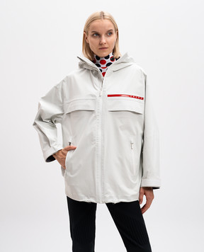 Prada Біла вітровка GORE-TEX PRO з логотипом 29R4231SX6