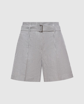Brunello Cucinelli Шорти Formal з льоном в смужку MH546P8842