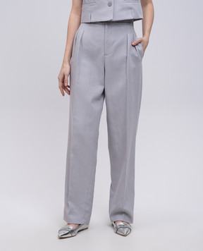 Twinset Фіолетові штани з льоном 251TP2763