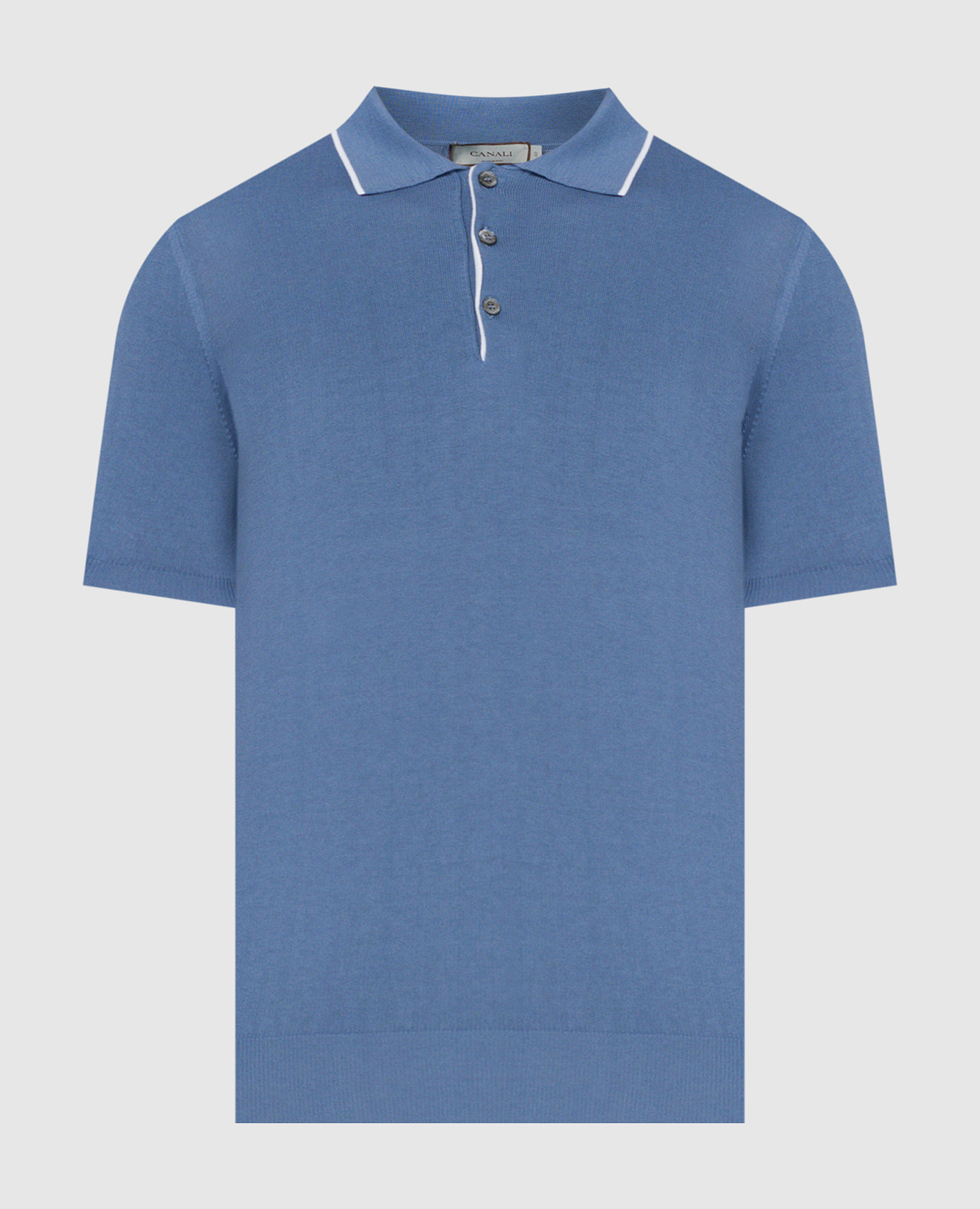 Blue polo shirt with edging