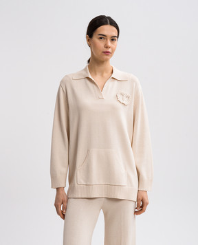 Twinset Бежевый пуловер с логотипом логотип 251TP3250