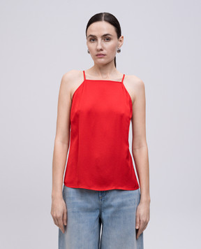 Twinset Красный топ с открытой спиной 251TT2192