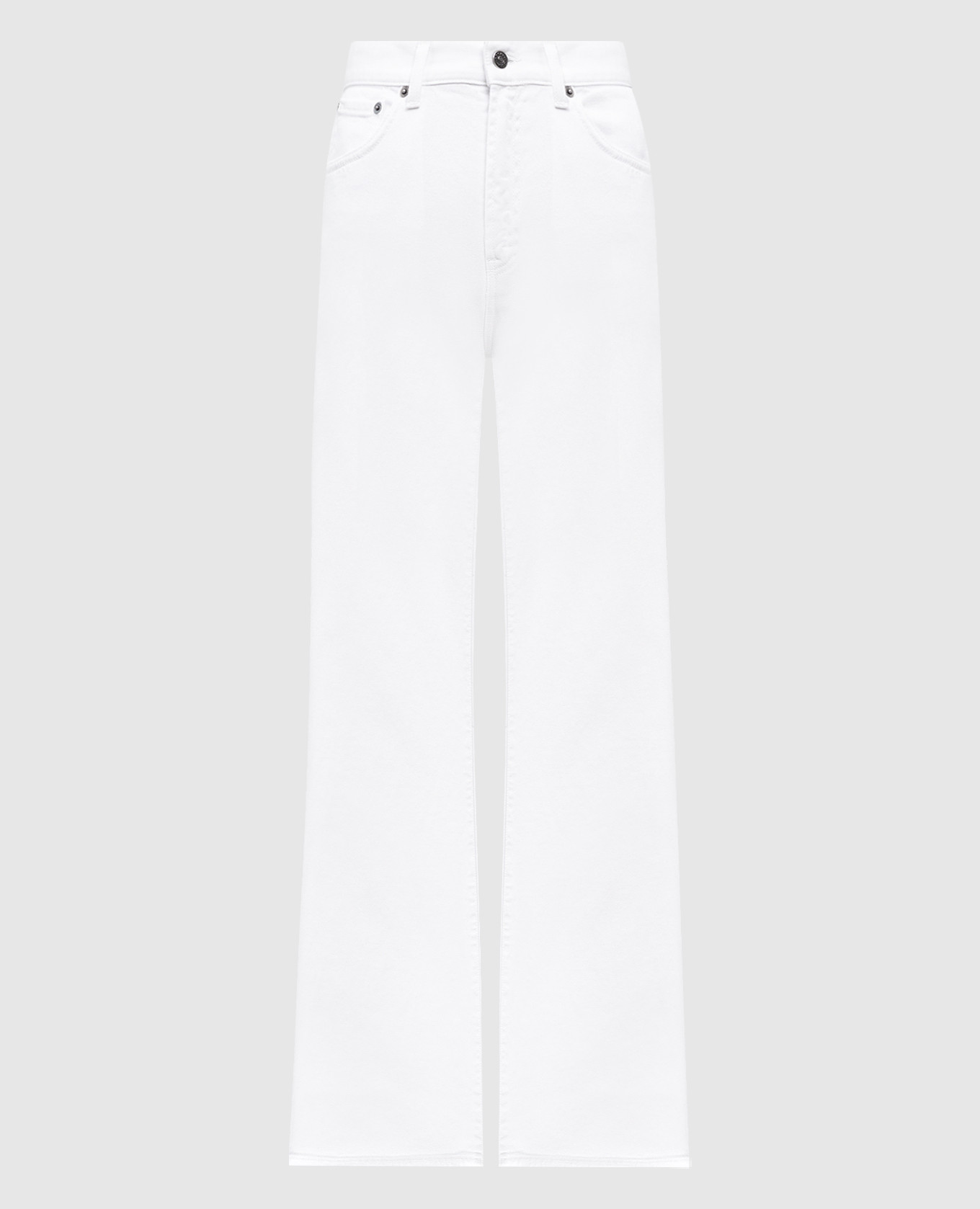 

Белые джинсы клеш Amber с логотип патч, Белый, Джинсы клеш