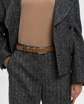 Dolce&Gabbana Коричневый кожаный ремень BE1654A3G19