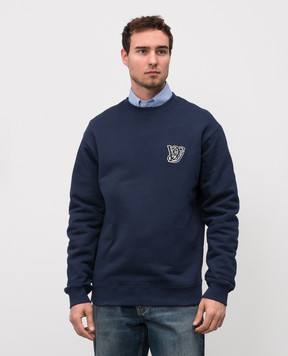 Valentino Синій світшот з нашивкою монограми логотипа 7V3MF28RB2Y