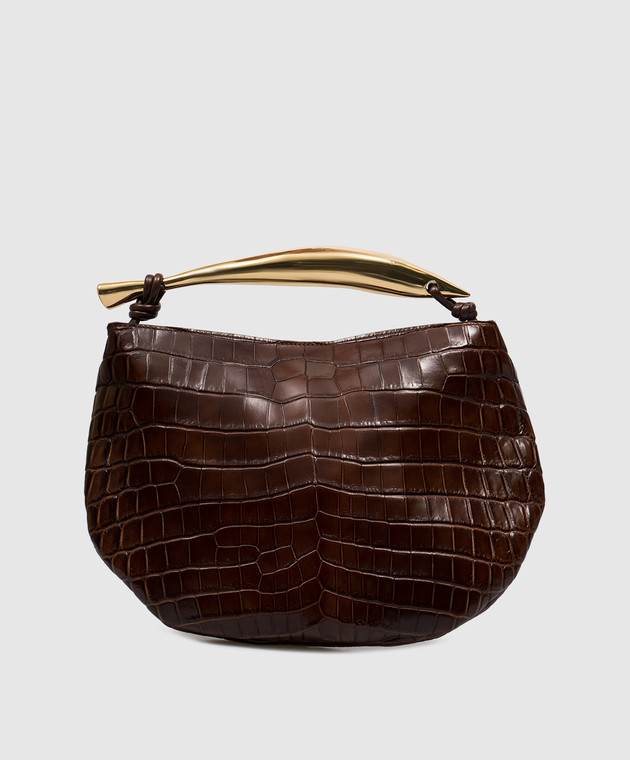Bottega Veneta - Коричневая сумка Sardine из кожи крокодила
