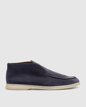 Loro Piana Фиолетовые замшевые дезерты с логотипом FAG5324