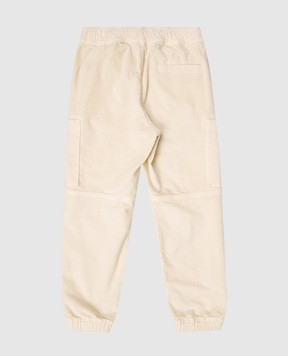 Stone Island Дитячі бежеві вельветові джогери з патчем логотипа K2S163100005S019914