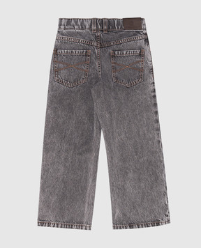 Brunello Cucinelli Дитячі сірі джинси з ланцюжком моніль BH188P644C