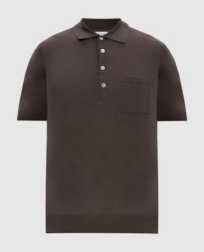 Brunello Cucinelli Коричневе поло з шовком MSE804825