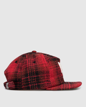 Rhude Красная кепка в клетку с логотипом Scramble RHPF25HA01744