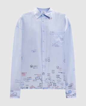 Vetements Блакитна сорочка з принтом UH76SH150L