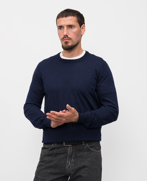 Brunello Cucinelli Синій джемпер з кашеміру і вовни M2400100