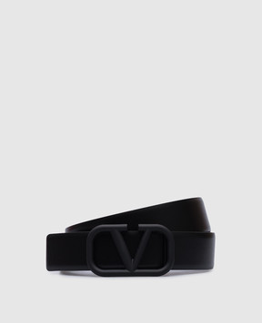 Valentino Чорний шкіряний ремінь з логотипом VLogo Signature 6Y2T0Q87WQG