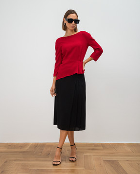 Lanvin Красная блуза из шерсти с драпировкой RWTO615U3918